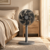 Ventilateur de table et de sol 2-en-1, moteur DC BLDC de 12 pouces, 12 vitesses, 7 pales, mode veille, circulateur d'air, télécommande, option rechargeable