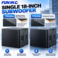 FUNINC Subwoofer simple 18 pouces 650W 8 Ohms en bois de bouleau pour basses profondes, système de sonorisation PA commercial intérieur/extérieur