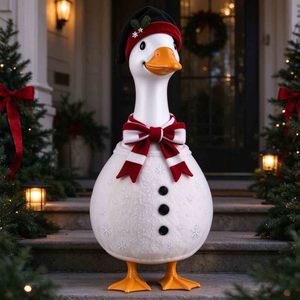 Halloween Goose Winter Porch <b>Outfit</b> 23 Inch Polyester <b>Snowman</b> Design Garden Dress - Product Image 2