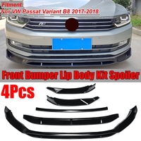 Lame de pare-choc avant à lèvre pour VW Passat (B8), 4 pièces, Kit de protection carrosserie, accessoires pour voiture, noir, 2017 — 2022