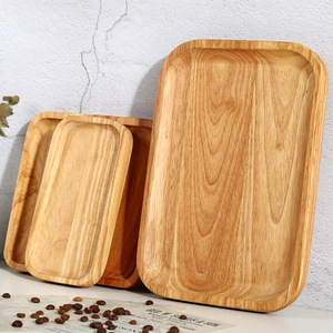 Japanese Style Rubberwood <b>Tray</b> 31x21cm 21x21cm 21x11cm Solid Color Minimalist Serving <b>Tray</b> For Coffee <b>Tea</b> Hotel Use - Product Image 3