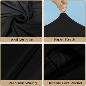 เก้าอี้ยืดผ้าสแปนเด็กซ์สีดำ50ชิ้นผ้าคลุมเก้าอี้อเนกประสงค์สำหรับงานเลี้ยงงานแต่งงานวันหยุด - Product Image 5