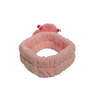 Mignon rose licorne en peluche Spa bandeau doux élastique bandeau <span class=keywords><strong>pour</strong></span> femmes et filles soins de la peau maquillage douche écologique réutilisable - Product Image 3