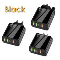 Chargeur USB multi-ports 65W, adaptateur de charge rapide PD20W QC3.0, 5 ports, type C, chargeur mural USB, prise EU US UK, chargeur de téléphone portable