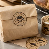 Autocollants pour emballages de boulangerie, étiquettes personnalisées avec logo imprimé, identification des commandes de pâtisserie, fermeture de boîte cadeau