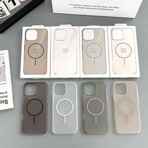 Étui de téléphone portable transparent magnétique en PC, design professionnel, antichoc, pour 14 15 16 Pro Max, anti-jaunissement - Product Image 1