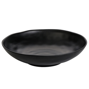 Black Frosted Melamine <b>Plate</b> Round Durable Food Serving Dish For Party And Restaurant Use - Product Image 1