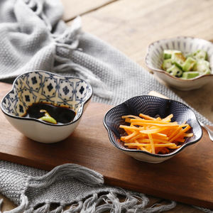 Grosir Gaya Sederhana Porselen Warna Glasir Renda Mangkuk Teratai Daun Teratai Piring Segitiga - Product Image 4