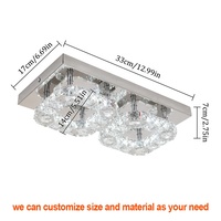 Lampe de plafond en cristal en acier inoxydable personnalisée, éclairage LED, lampe décorative pour la maison