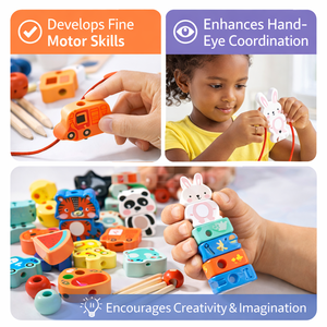 Gioco Educativo Montessori Direttamente dalla Fabbrica, Perline da Infilare, Blocchi a Forma di Frutta per Bambini - Product Image 4