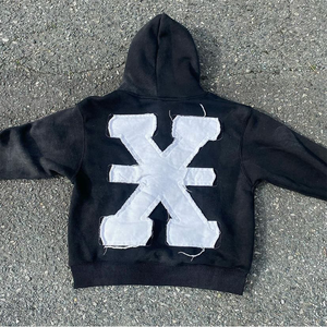 Sweats à capuche personnalisés en coton surdimensionné graphiques de haute qualité pour hommes pulls courts à capuche pour hommes fabricants - Product Image 2