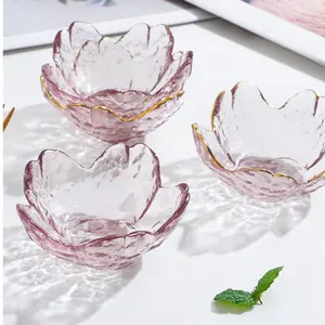 4 pièces Unique Vente Chaude Marteau Japonais Sakura Rose Design Petit Verre Sauce Plat Ensemble