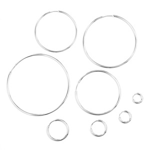 促销饰品高品质薄设计手术不锈钢银金圆Huggie环耳环饰品 - Product Image 4