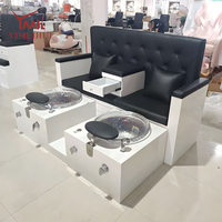 Fauteuil de pédicure double de luxe avec spa pour les pieds, nouveau design, mobilier de pédicure double pour centre de spa