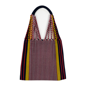 Borsa a Tracolla Casual di Design a Righe, Morbida e Capiente, con Nappine, Borsa da Spiaggia - Product Image 2