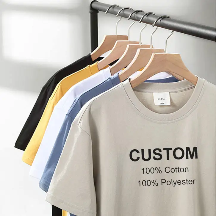 Camiseta de algodón 100% con logotipo personalizado, camiseta blanca Lisa para hombre, camisetas de talla grande para hombre, camiseta de diseñador de algodón, camiseta personalizada de algodón