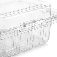 Boîte à clapet en plastique PET transparent écologique 131x112x65mm pour salade de fruits, pâtisserie, pain, biscuits, sandwichs, hamburgers, gâteaux, emballage alimentaire