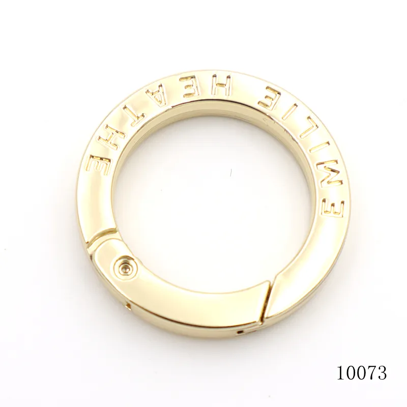 Оптовая продажа, качественное плоское уплотнительное кольцо, застежка, металлическая застежка, заказное пружинное кольцо с фирменным логотипом
