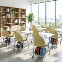 Bureau et chaise combinés modernes et durables pour enfants, en métal et MDF, pour usage scolaire