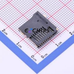 C-TF00M08P-P000 SD Card / Memory Card Connector SMD Connector Self-Return Type MicroSD Card (TF Card) Card Holder 1.85mm - Product Image 2