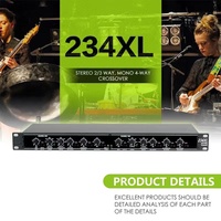 LAIKESI 234XL Équipement audio professionnel Stéréo 2/3 canaux Mono 4 canaux Crossover Égaliseur audio Interface XLR Aluminium