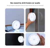 Mini lampe de nuit à LED blanc chaud alimentée par piles AAA en matériau ABS avec capteur de mouvement pour couloir, chambre à coucher, couloir avec détection de présence humaine