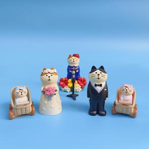 Miniature Diorama Maison Petites décorations Mariés japonais Chat Zakka Épicerie Décoration de bureau mignonne Mini artisanat en résine - Product Image 1