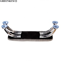Repose-bras en forme de corne de vache argentée détachable en résine pour le salon, oreiller de bureau pour l'art des ongles.