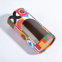 Boîte d'emballage en tube de papier rond personnalisé avec fenêtre transparente pour cosmétiques, parfums, bougies, bijoux, artisanat, écologique, vente en gros