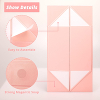 Boîtes en papier rose pour mariage avec couvercle magnétique, boîte cadeau pliable de luxe personnalisée pour demande en mariage d'une demoiselle d'honneur avec ruban