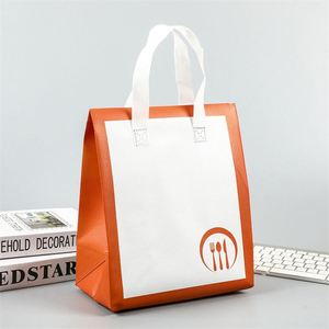 Sac isotherme personnalisé en non-tissé avec logo imprimé, scellage thermique, pour le stockage alimentaire et les courses - Product Image 4