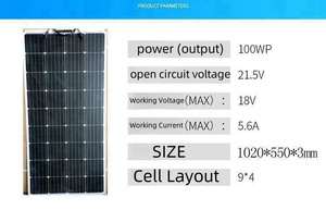 Système solaire photovoltaïque portable flexible 100W pour extérieur, d'urgence, XDSP01 100W, solaire semi-flexible - Product Image 6
