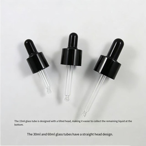 Frascos cuentagotas de vidrio inclinado con bloqueo de luz de 15ml, 30ml, 60ml, en negro, verde, rosa, marrón, esmerilados y transparentes - Product Image 4