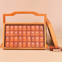 Ensemble de Mahjong Premium en Bois de Redwood, Grandes Tuiles Lourdes Polies à la Main pour Jeu Domestique en Intérieur avec Boîte en Bois, Vente Directe Usine