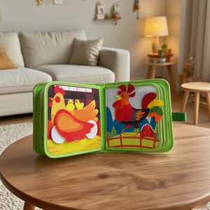Libro de tablero de aprendizaje educativo de fieltro temprano para niños de 5 a 7 años, herramientas de cognición de animales de granja de árboles frutales para bebés, juguetes educativos - Product Image 5