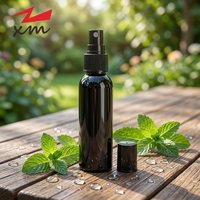 Flacon pulvérisateur à fine brume en PET noir, rechargeable, vide, en plastique, pour parfum, voyage, emballage cosmétique, vente en gros