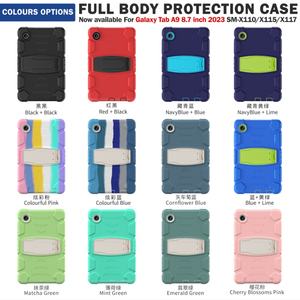 Étui pour <span class=keywords><strong>tablette</strong></span> Samsung Galaxy Tab A9 8.7 SM-X110 X115, protection intégrale hybride, rotation à 360°, béquille, sangle - Product Image 6