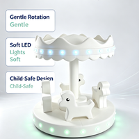 Manège Électrique Commercial Rotatif Blanc avec Lumières LED pour Aire de Jeux Intérieure et Centre Commercial