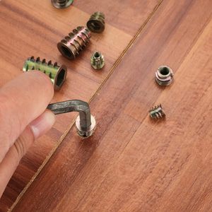 Zinc Plated <strong>Threaded</strong> Inserts Nuts Assortment Tool Kit 11 Sizes Metric M4/M5/M6/M8/M10 Hex Socket Drive Furniture Screw-in <strong>Wood</strong> - Product Image 5