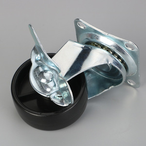 Wolverhampton 2 Inch Flat Bottom Side Brake Swivel Caster Solid Tire Industrial PP Wheel - Product Image 2