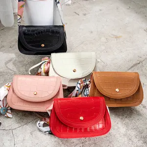 Fashion Leather Small Square Custom Oem Ladies Handbag Women Messenger Shoulder Bags With Silk Scarf