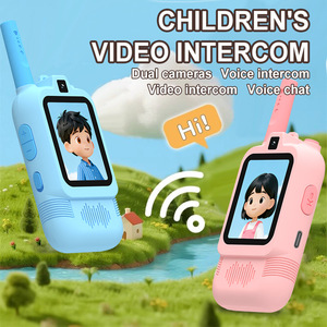 Children Video Walkie Talkie HK200 Dual <b>Camera</b> Mini <b>Wireless</b> Parent Child Toy Cartoon Interactive Radio Network Plastic Blue - Product Image 2