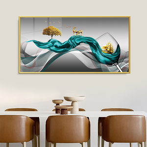 Stile nordico astratta di <span class=keywords><strong>vetro</strong></span> porcellana moderna stampa arte appeso a parete per soggiorno casa ristorante pittura - Product Image 3