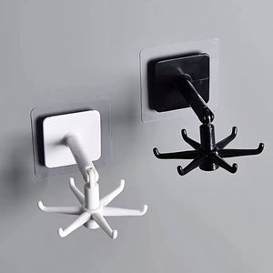 360 Degree Rotatable PP Punch Free Six Claw <b>Hook</b> Kitchen Spatula Spoon <b>Wall</b> Mounted Storage Hanger Novelty <b>Hooks</b> - Product Image 1