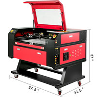 Mesin Pemotong Ukir Laser CO2 7050 80W dengan Alat Bantu Putar Pengukir Laser