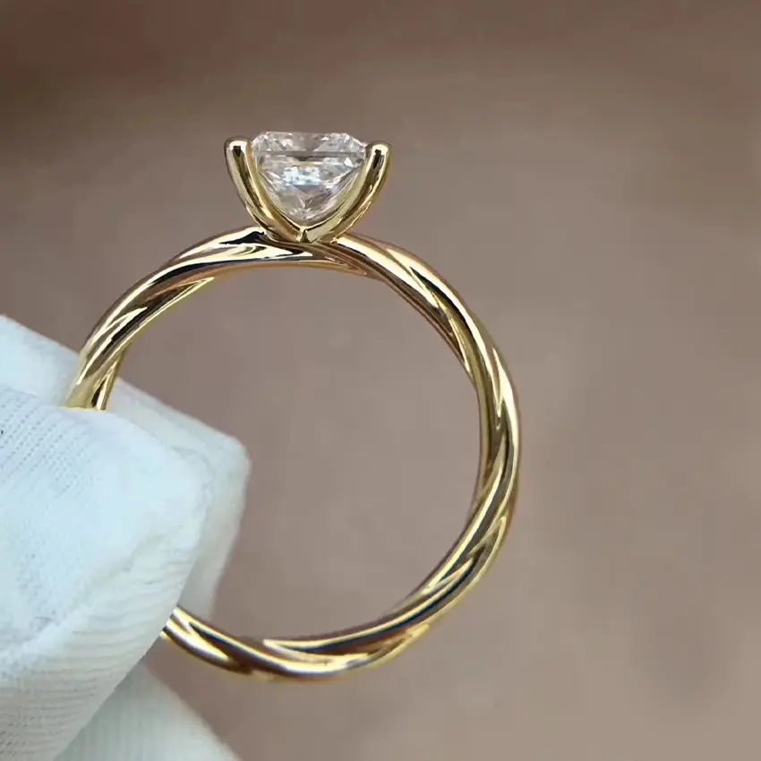 Gute Qualität Weißgold Unkraut ringe Verlobung bänder oder Ringe Emerald Cut Lab Erstellt s Ringe