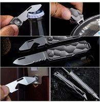 Marteau Motif Couteau À Découper En Alliage De Titane EDC Outil Multifonctionnel Portable D2 Acier Sharp Clé Couteaux