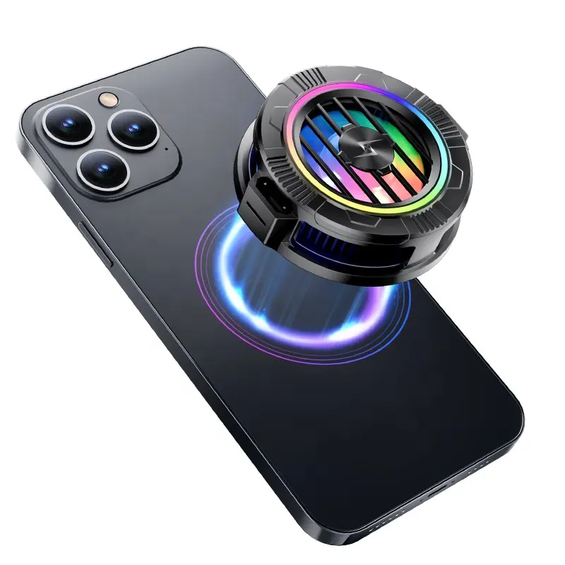 Từ điện thoại di động tản nhiệt chơi game Quạt làm mát không khí RGB đèn flash ánh sáng mini điện thoại di động trở lại chơi game Quạt làm mát