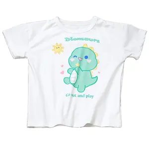 厂家批发定制夏季男女通用婴儿印花上衣儿童牛奶丝短袖t恤