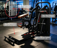 Máquina de remo iso-lateral de baja resistencia para entrenamiento de espalda con carga de placas de acero, equipo comercial de gimnasio para entrenamiento de fuerza y seguridad.